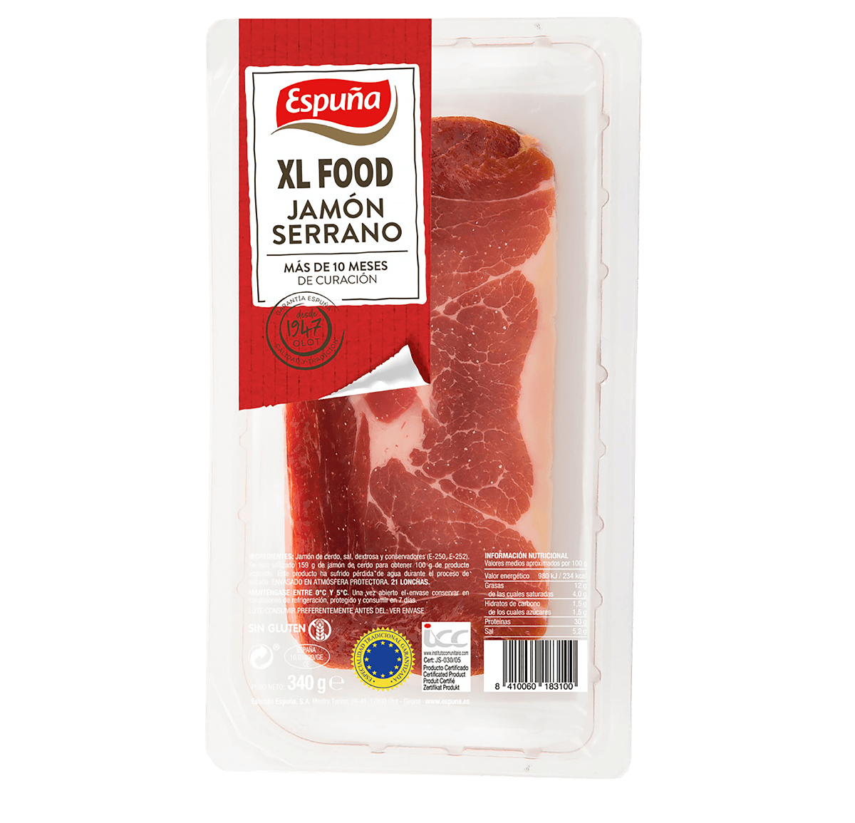 Serrano schinken geschnitten 340g (9 monate)