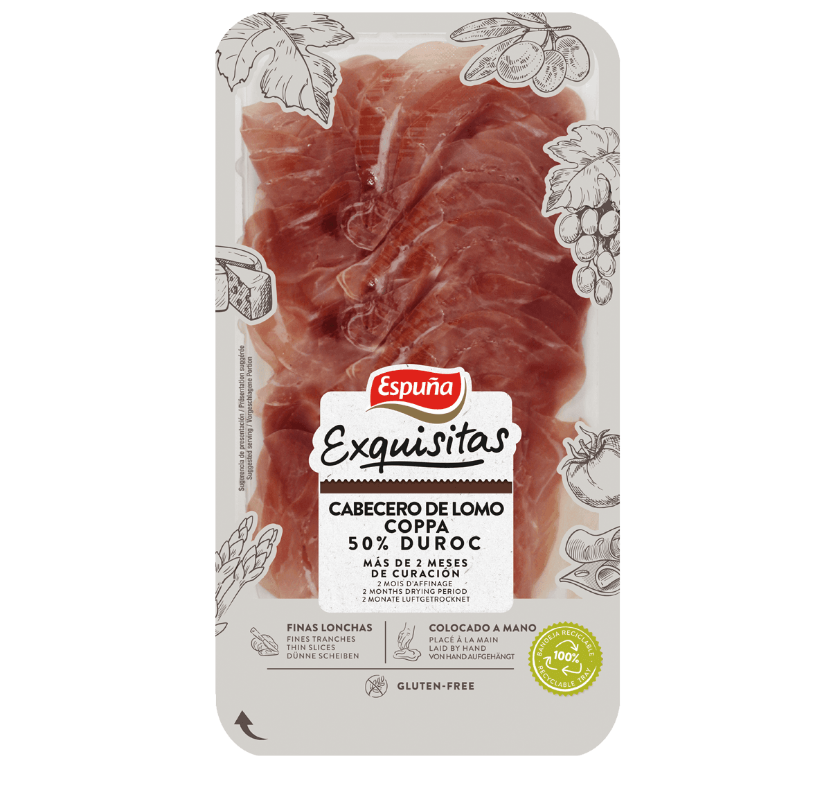 Cabecero de lomo curado 50% duroc 80g